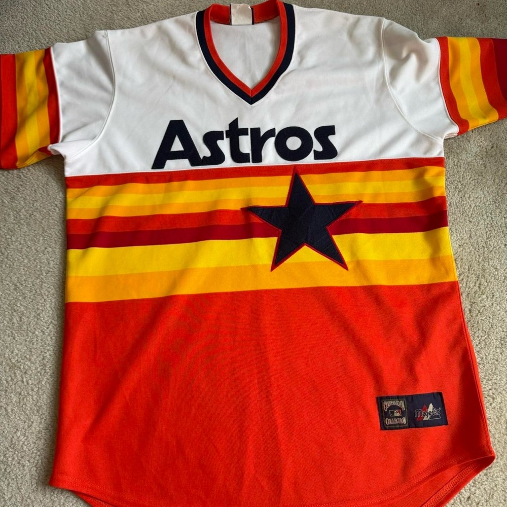Vintage 90s MLB Houston Astros Cooperstown Collection Majestic Jersey